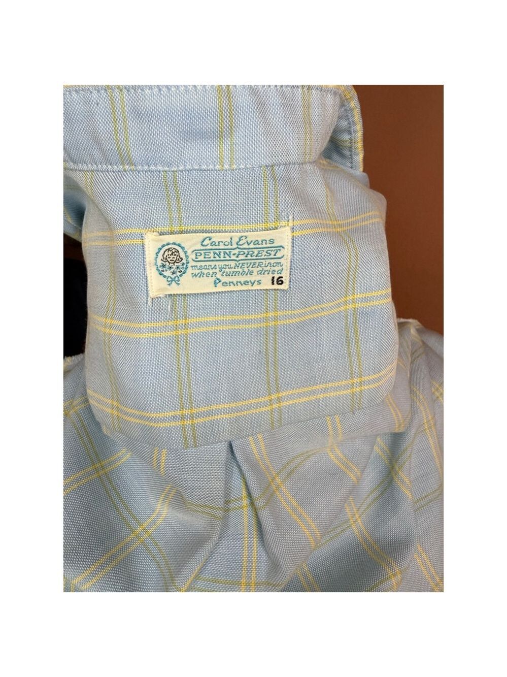 Vintage 1960s Penneys Carol Evans PENN-PREST Plaid Shift Dress - Mod Tunic sz 16 - Picture 9 of 10